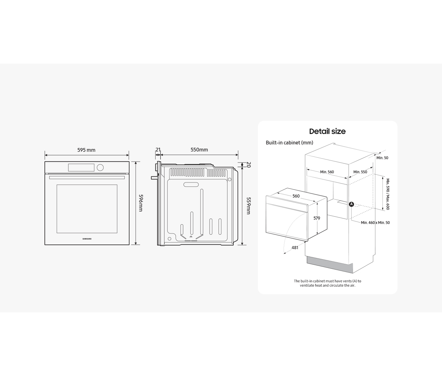 Samsung NV7B44509AK Indbygningsovn billede 4