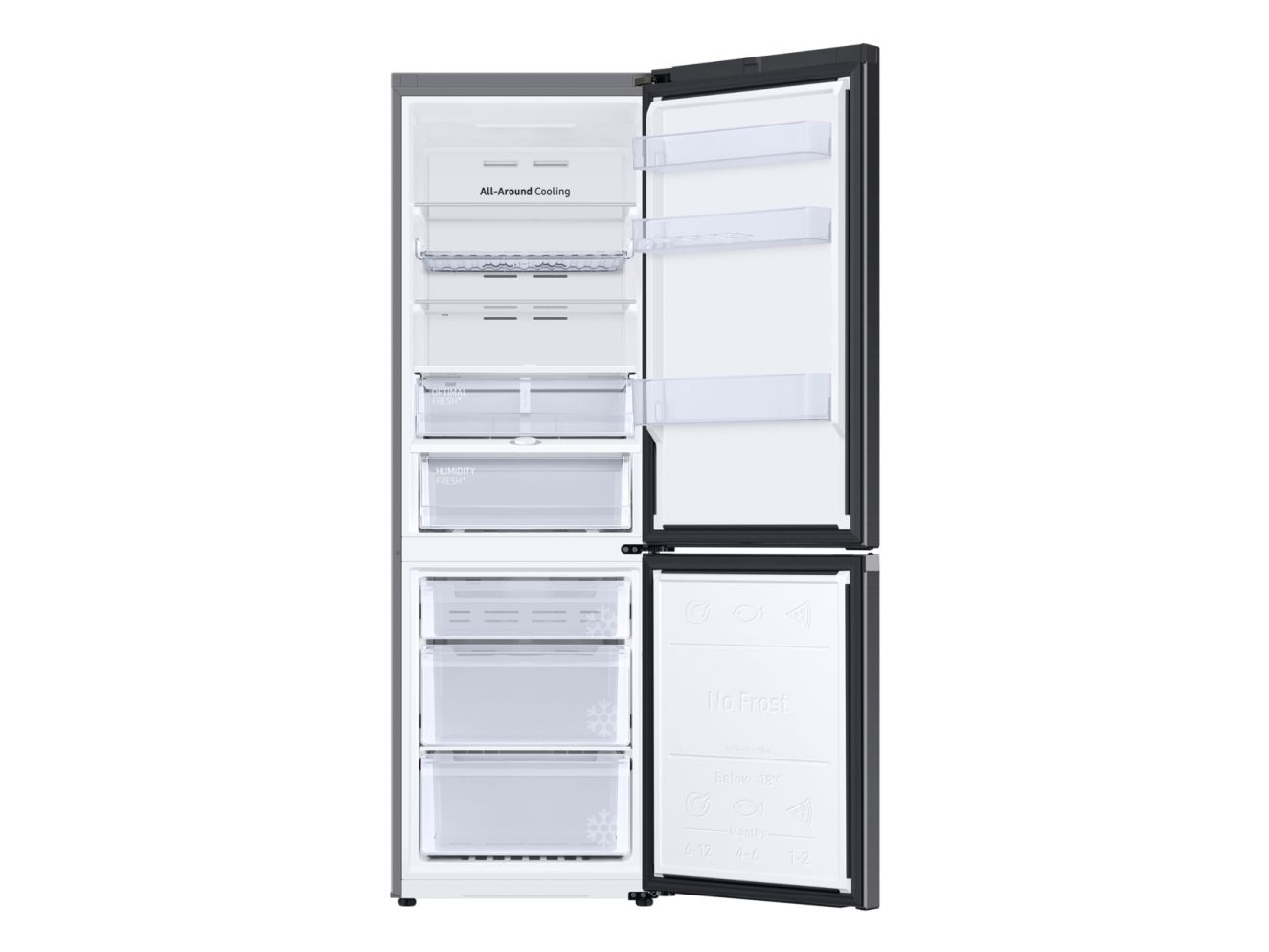 Samsung RB34C605CB1, 344 L, SN-T, 8 kg/24t, C, Frisk zone, aflukke, Sort billede 3