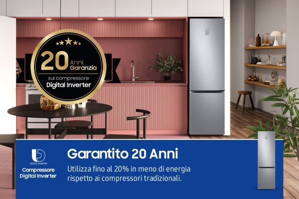 Samsung RB38C776DS9, 390 L, SN-T, 8 kg/24t, D, Frisk zone, aflukke, Rustfrit stål