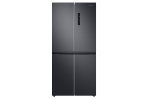 Samsung RF48A400EB4, Fritstående, Fransk dør, Anthracit, Berøring, På døren, Hærdet glas