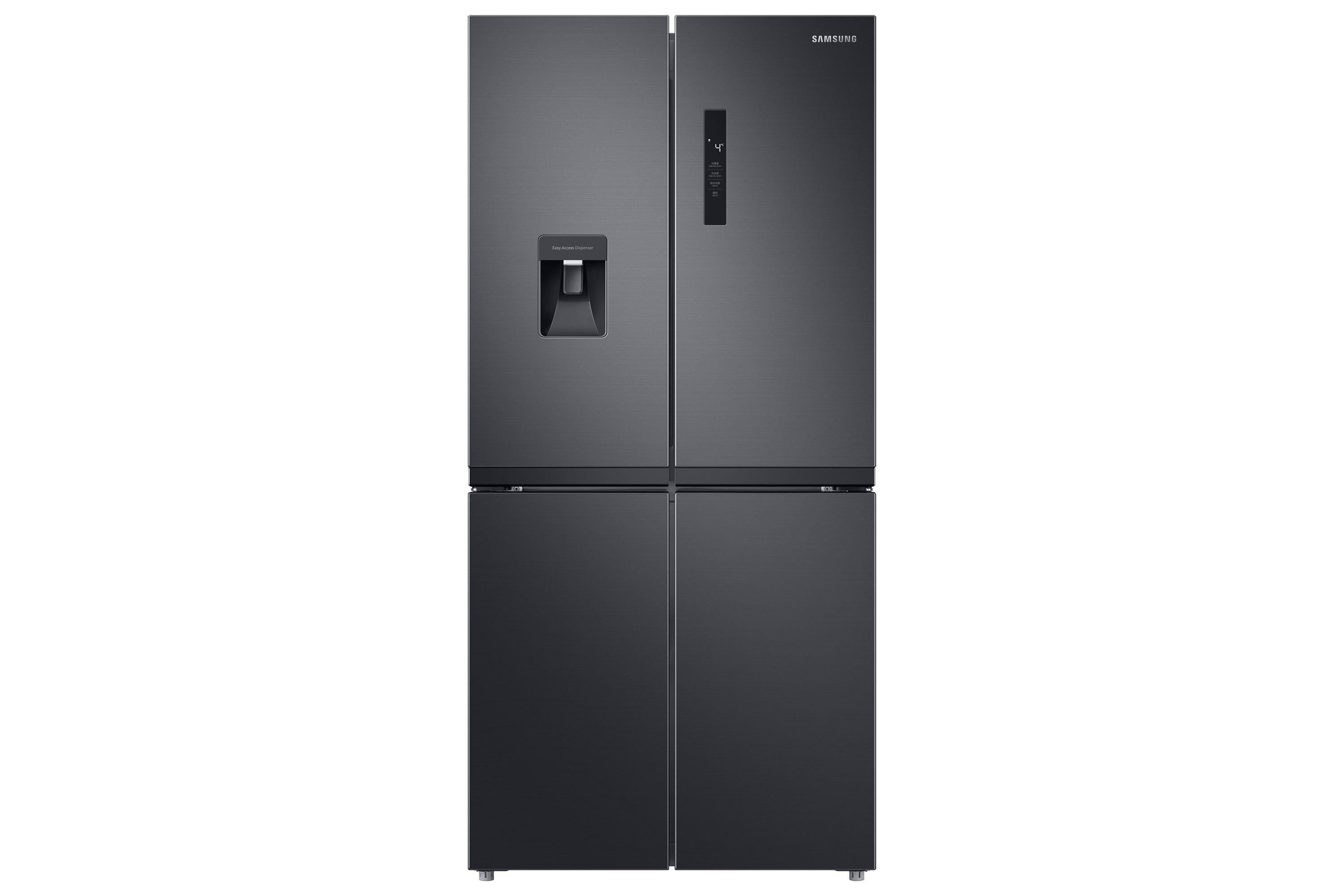 Samsung RF48A401EB4, Fritstående, Fransk dør, Anthracit, På døren, Hærdet glas, SN-T billede 1