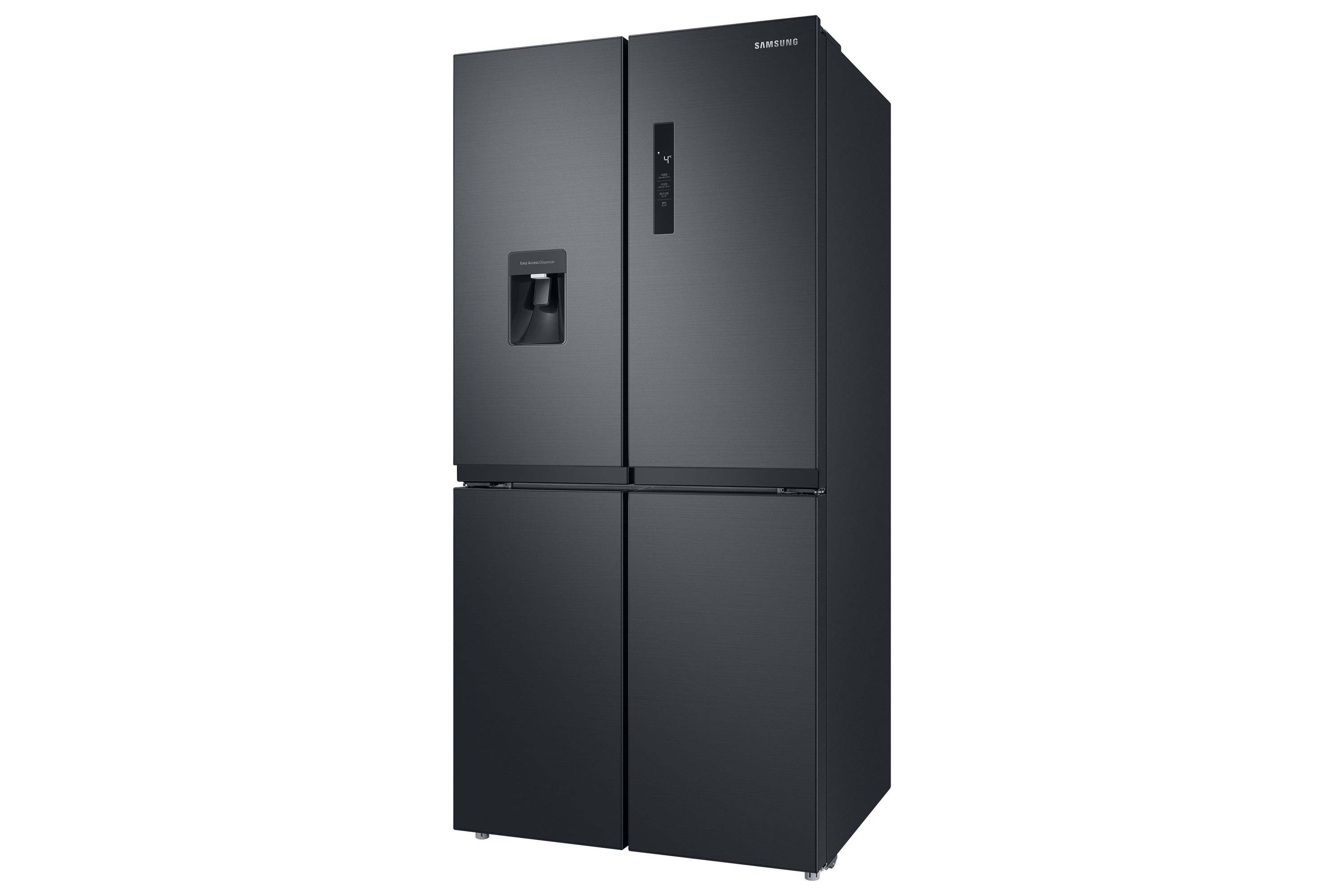 Samsung RF48A401EB4, Fritstående, Fransk dør, Anthracit, På døren, Hærdet glas, SN-T billede 3
