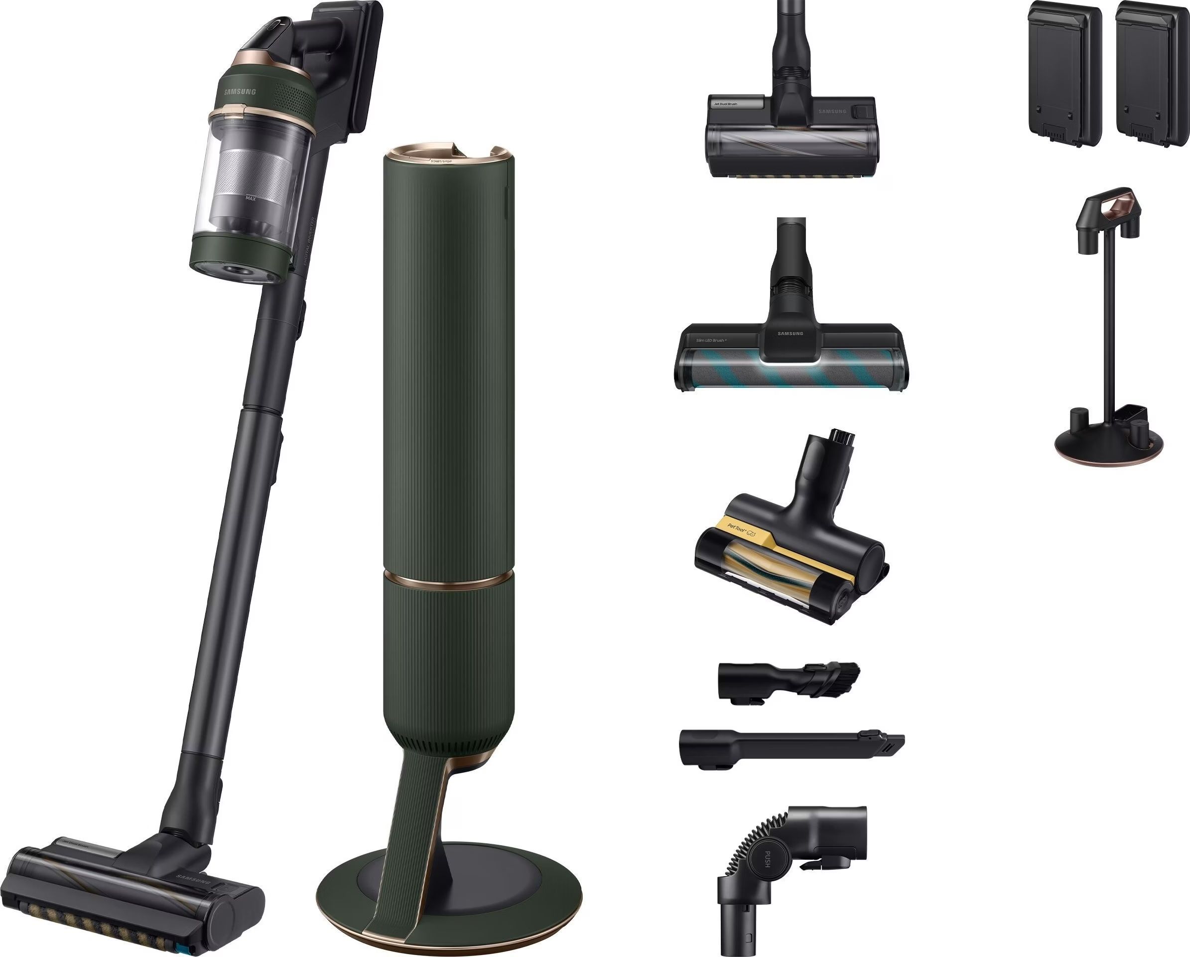 Samsung Bespoke Jet Plus Complete Extra ledningsfri støvsuger med Clean Station - Woody Green billede 1