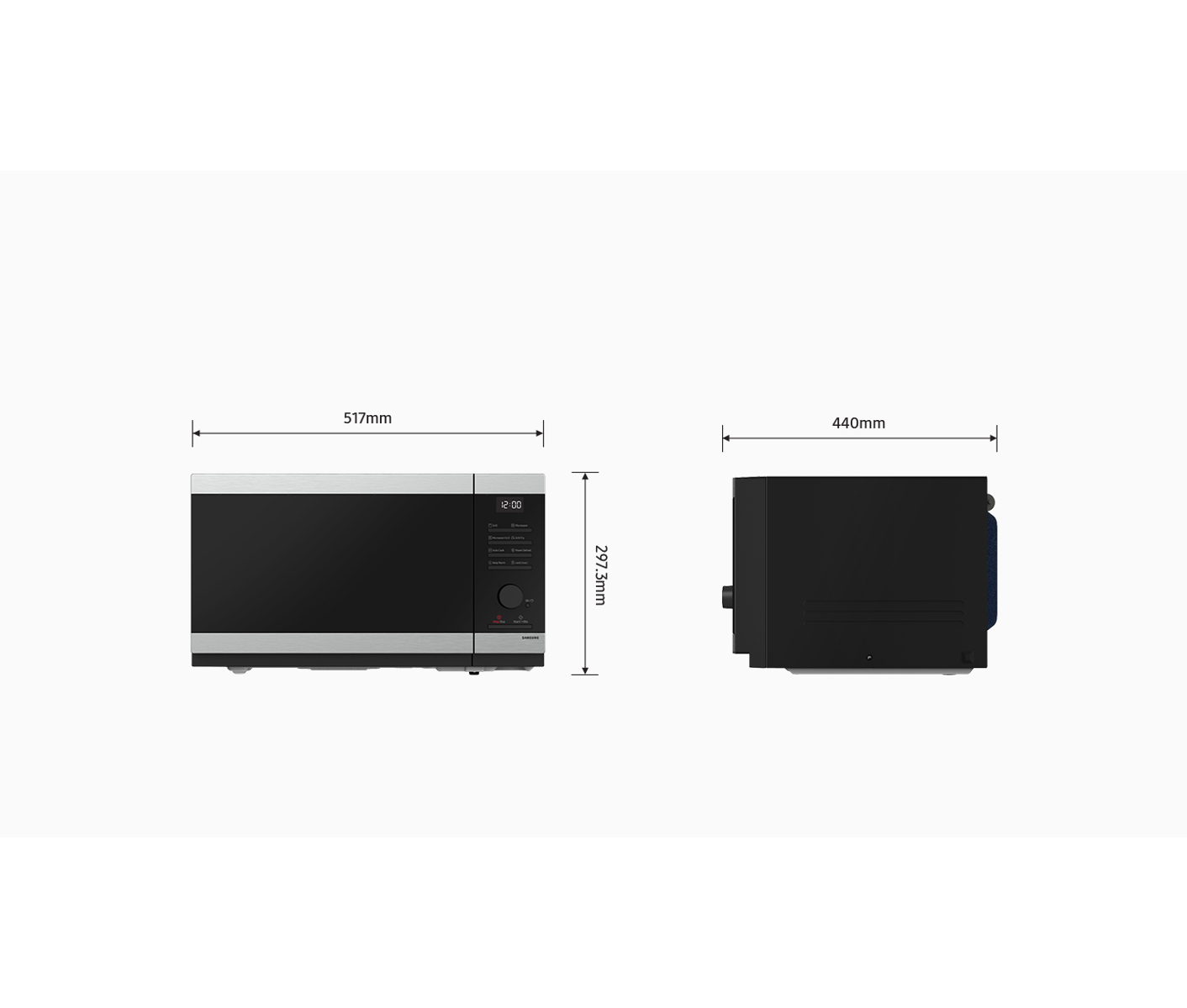 Samsung fritstående mikrobølgeovn MG23DG4514ATE4 billede 3