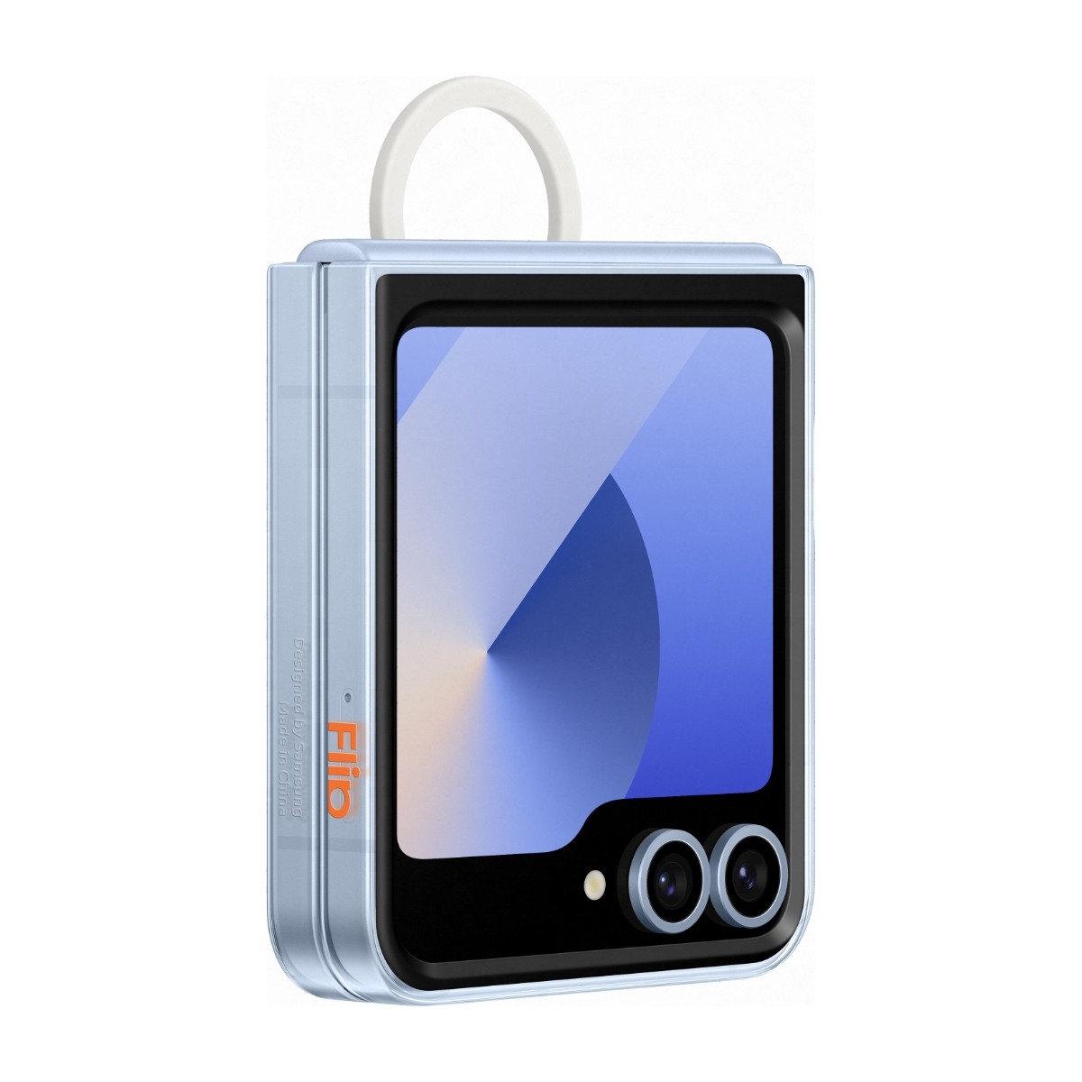Samsung Galaxy Z Flip7 FE/Flip6 Clear Case cover med ring, gennemsigtigt billede 3