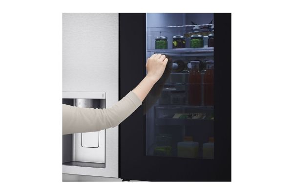 LG GSXE90MBDD, Fritstående, Amerikansk dør, Rustfrit stål, 2 dør(e), Metal Sorbet, LED