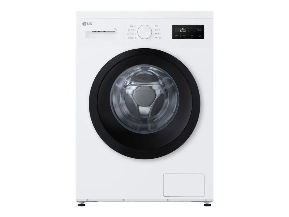 LG F4A1009NWK - Vaskemaskine - bredde: 60 cm - dybde: 55 cm - højde: 85 cm - frontbetjening - 9 kg - 1400 rpm - hvid
