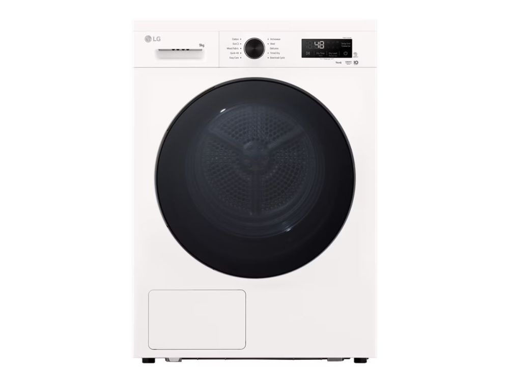 LG Dryer Machine | RHX1009NWB | Energy efficiency class C | Front loading | 9 kg | LED | Heat pump | Depth 66 cm | Wi-Fi | White