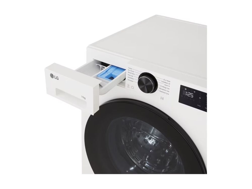 LG F4X5011TWB - Vaskemaskine - Wi-Fi - bredde: 60 cm - dybde: 62 cm - højde: 85 cm - frontbetjening - 11 kg - 1400 rpm - off-white