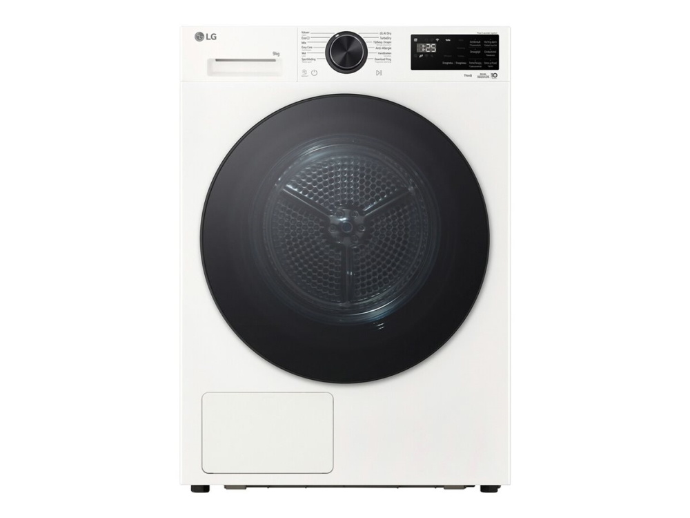 LG RHX5009TWB - Tørremaskine - Wi-Fi - bredde: 60 cm - dybde: 66 cm - højde: 85 cm - frontbetjening - essens hvid