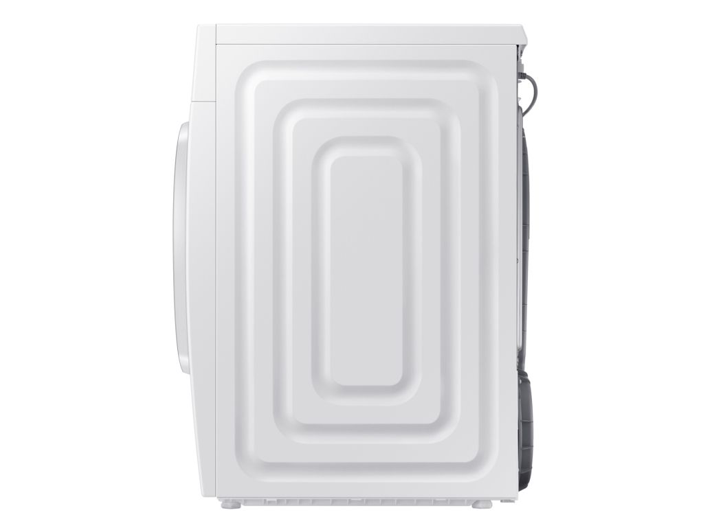 Samsung DV90DG52A0TE, Fritstående, Front-læsning, Varmepumpe, Hvid, Knapper, Dreje, Glasdør