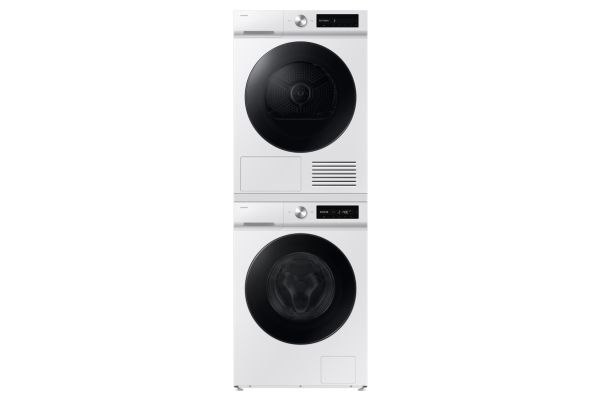 Samsung DV90DB7845GW, Fritstående, Front-læsning, Varmepumpe, Hvid, Dreje, Berøring, Højre