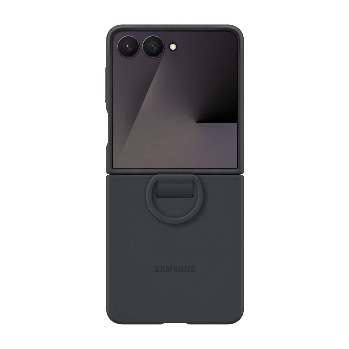 Samsung Galaxy Z Flip7 5G silicone cover med ring, sort billede 4