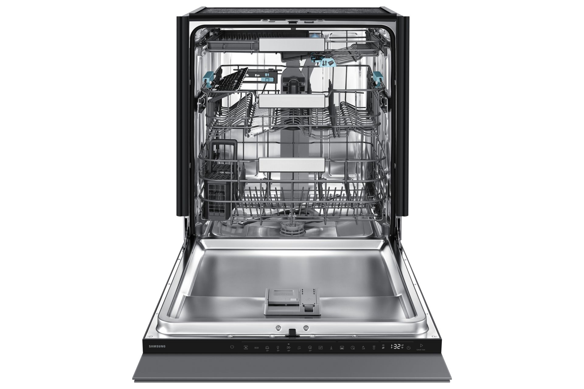 Samsung DW90H79JAI0U1, Fuldt indbygget, Fuld størrelse (60 cm), Fjernbetjening, Berøring, Kurv, 14 kuverter, B billede 4