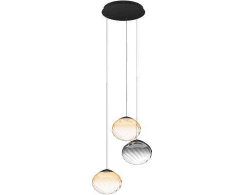 Eglo Pantoja Ø52 3L dæmpbar sort/amber klynge pendel billede 1