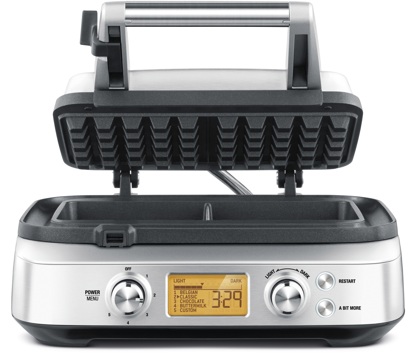 Sage Waffle Iron Maker Brushed Steel Vaffeljern billede 1
