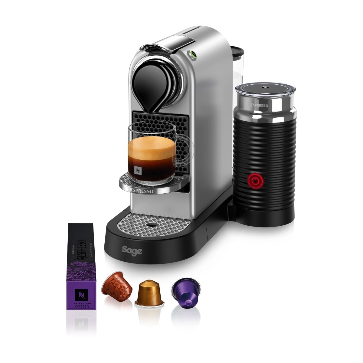 Nespresso CitiZ & Milk kapselmaskine by Sage, sølv